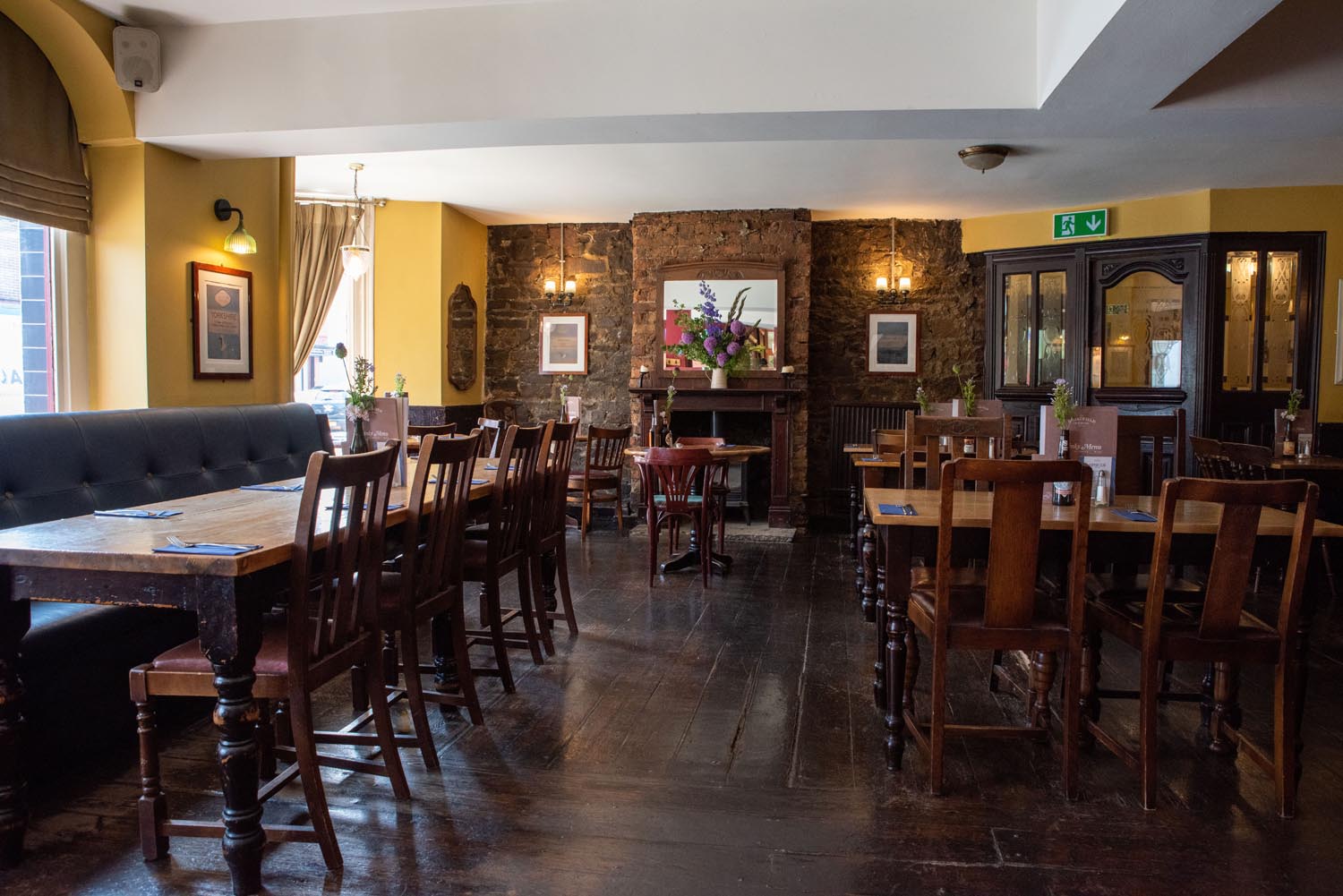 Inside The Broadfield, with its traditional pub decor.