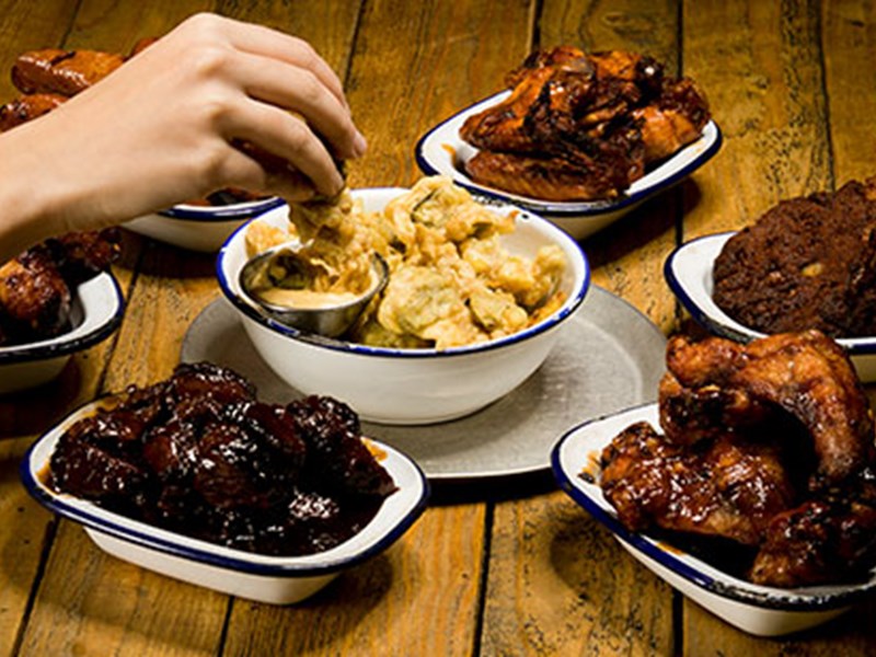Food at Smoke BBQ.