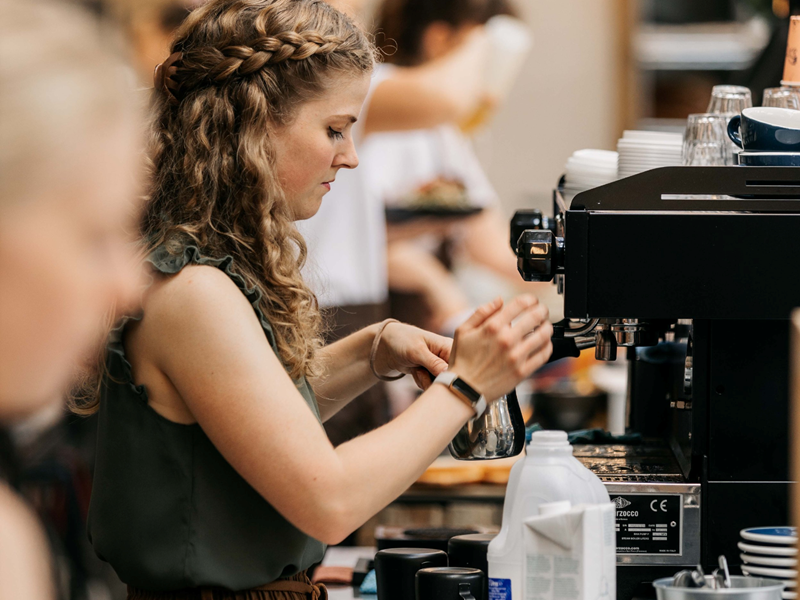 Coffee being made at Marmadukes - The Sorting Office.