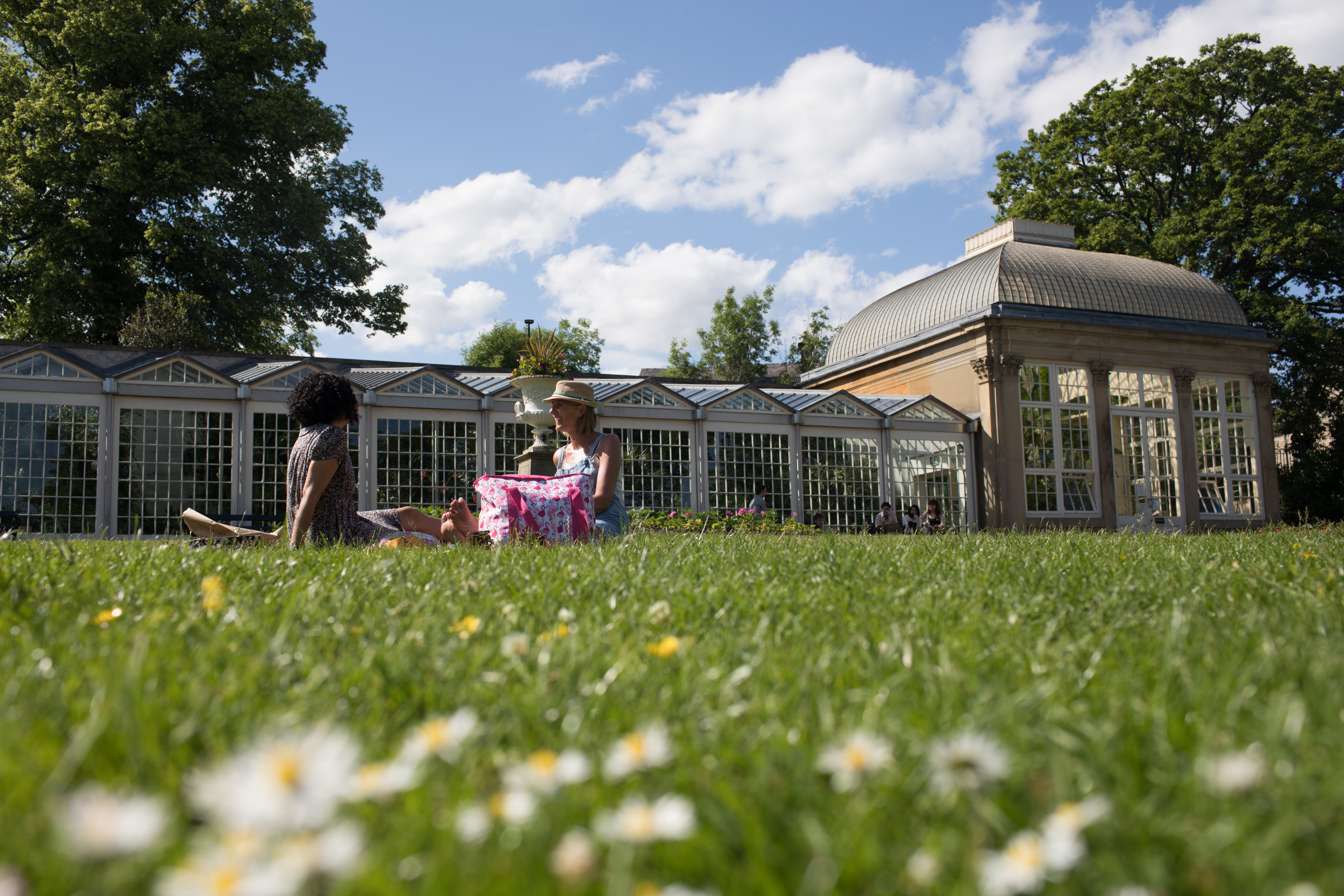A view of the Glass House at Sheffield Botanical Gardens.
