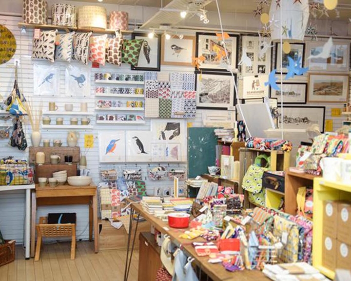 Inside the Sheffield Makers Hub. The whole place is choc full of all sorts of things made by local Sheffield makers.