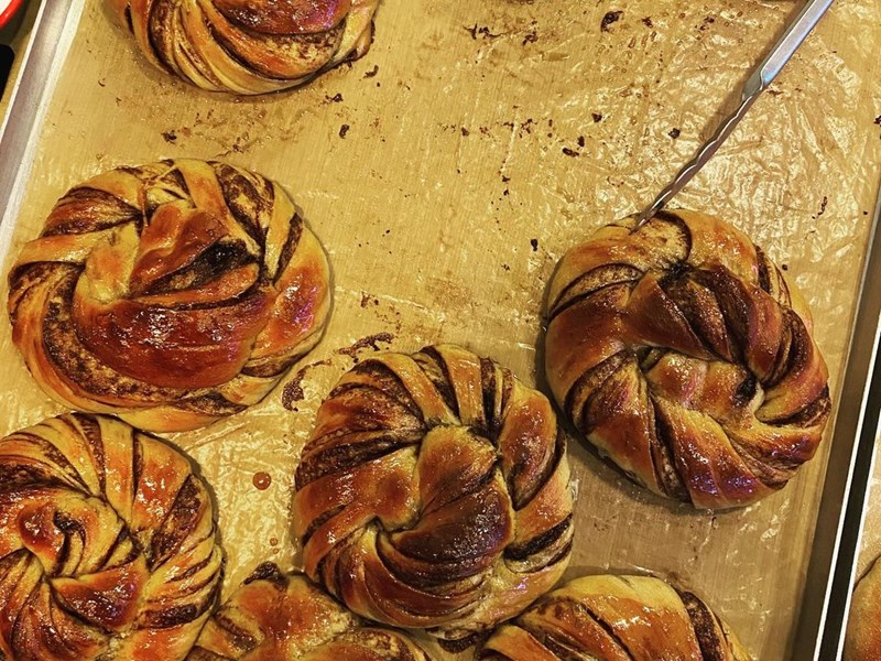 A tray of pastries at I Said Bread.