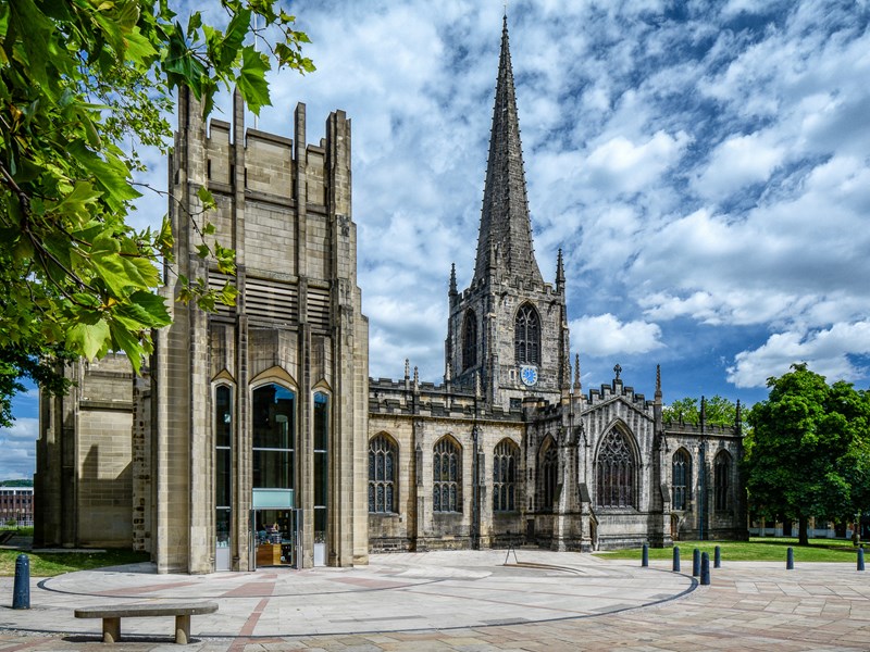 The exterior of Sheffield Cathedral.