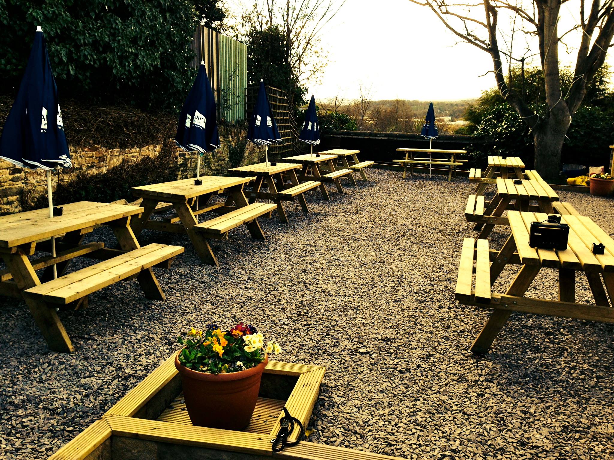 The beer garden at The Brothers Arms.