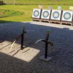A row of archery targets.