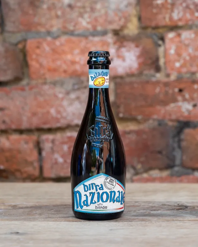 A bottle of Italian craft beer.