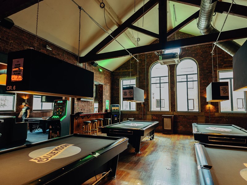 Pool tables at The Common Room.