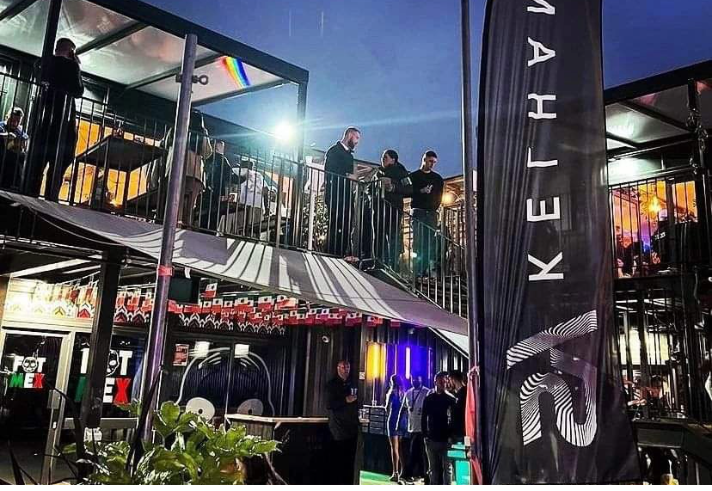 SYSheffield at night, full of people having a night out.