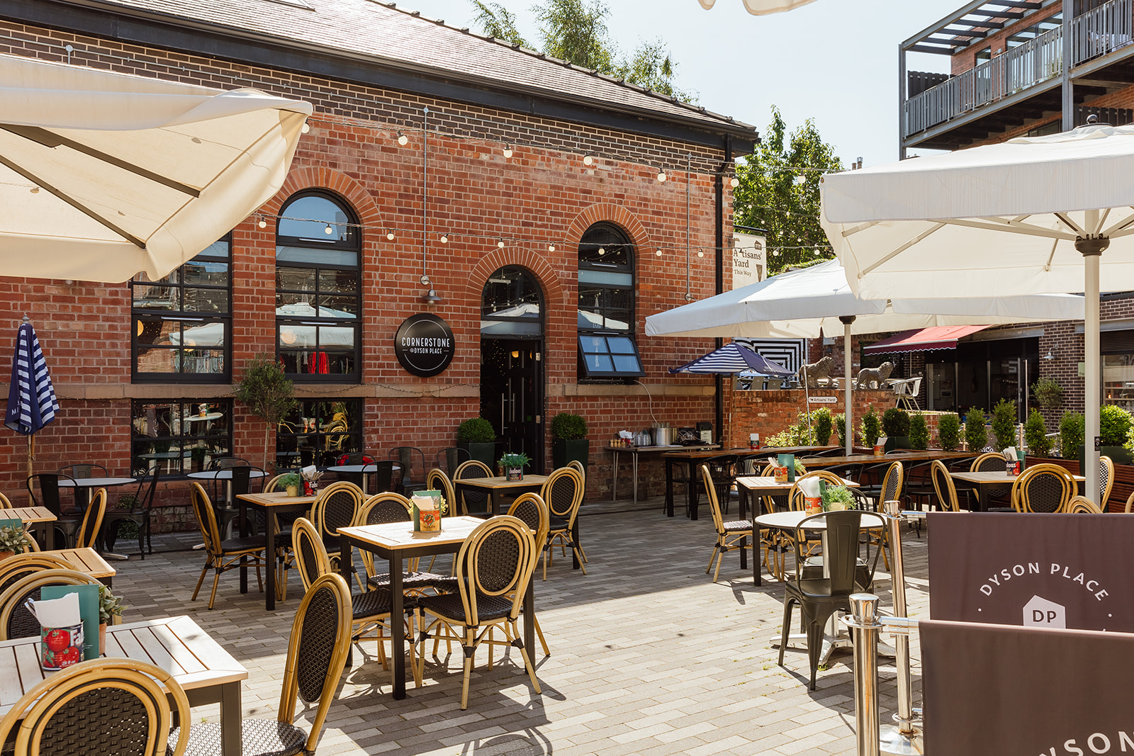 Outside seating at Cornerstone.