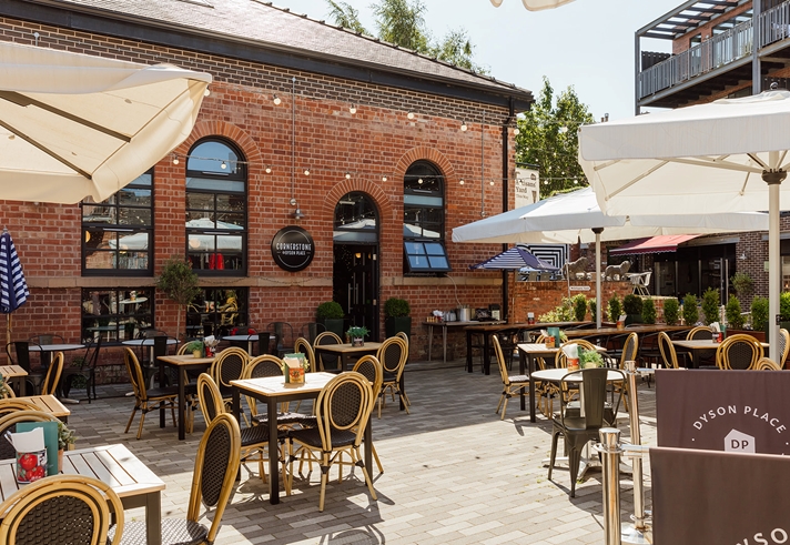 Outside seating at Cornerstone.
