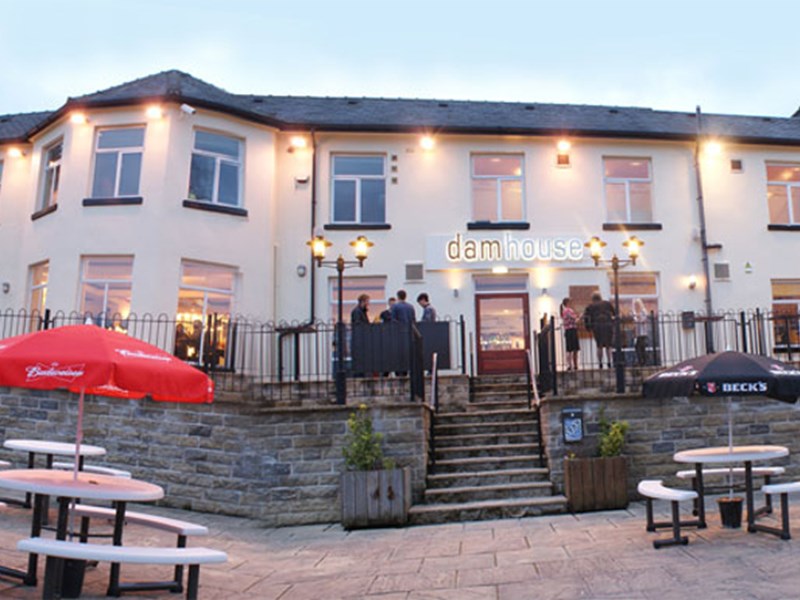 The exterior of the Damhouse Bar & Restaurant