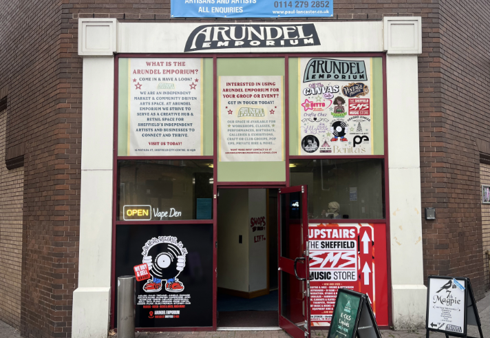 The entrance to The Arundel Emporium in Sheffield.