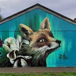 A mural of a fox by the street artist Faunagraphic.
