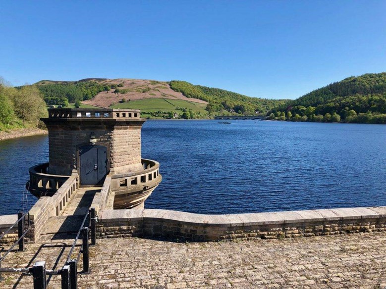 View over Ladybower Reservoir as seen on the Bamford Train Station walk