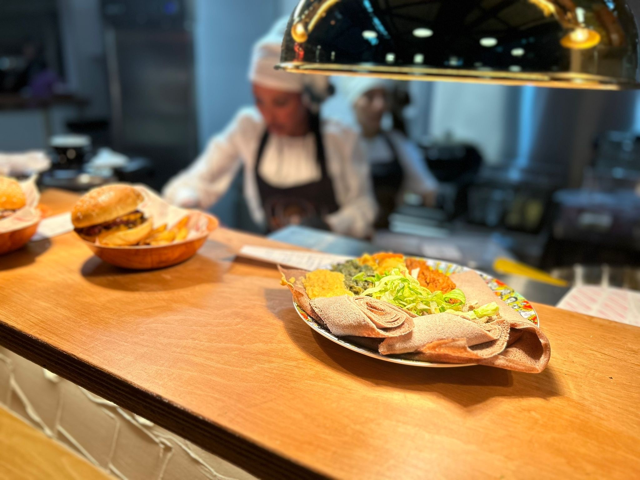 Food ready to be collected at Cambridge Street Collective.