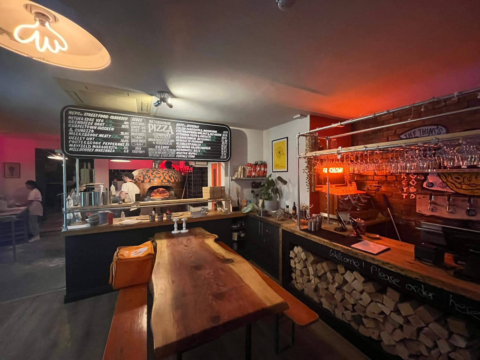 The bar at the Nether Edge Pizza Co.