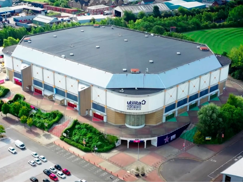 Utilita Arena Sheffield as seen from above.