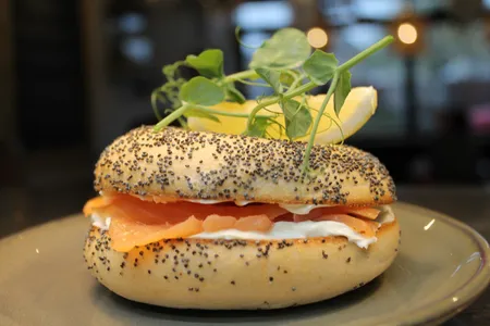 A filled bagel from S17 Coffee Shop & Bistro.