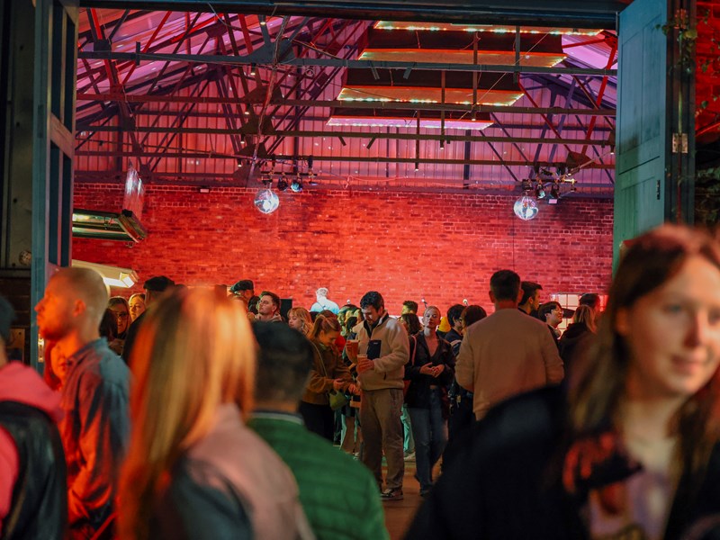 Crowds attending Peddler Market