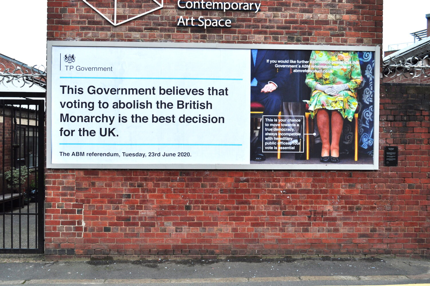 The poster board on the outside of Bloc Projects where different artworks are displayed throughout the year.