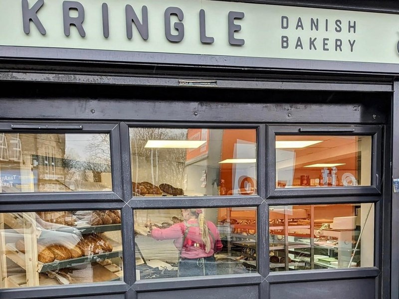 The exterior of the Kringle Danish Bakery.