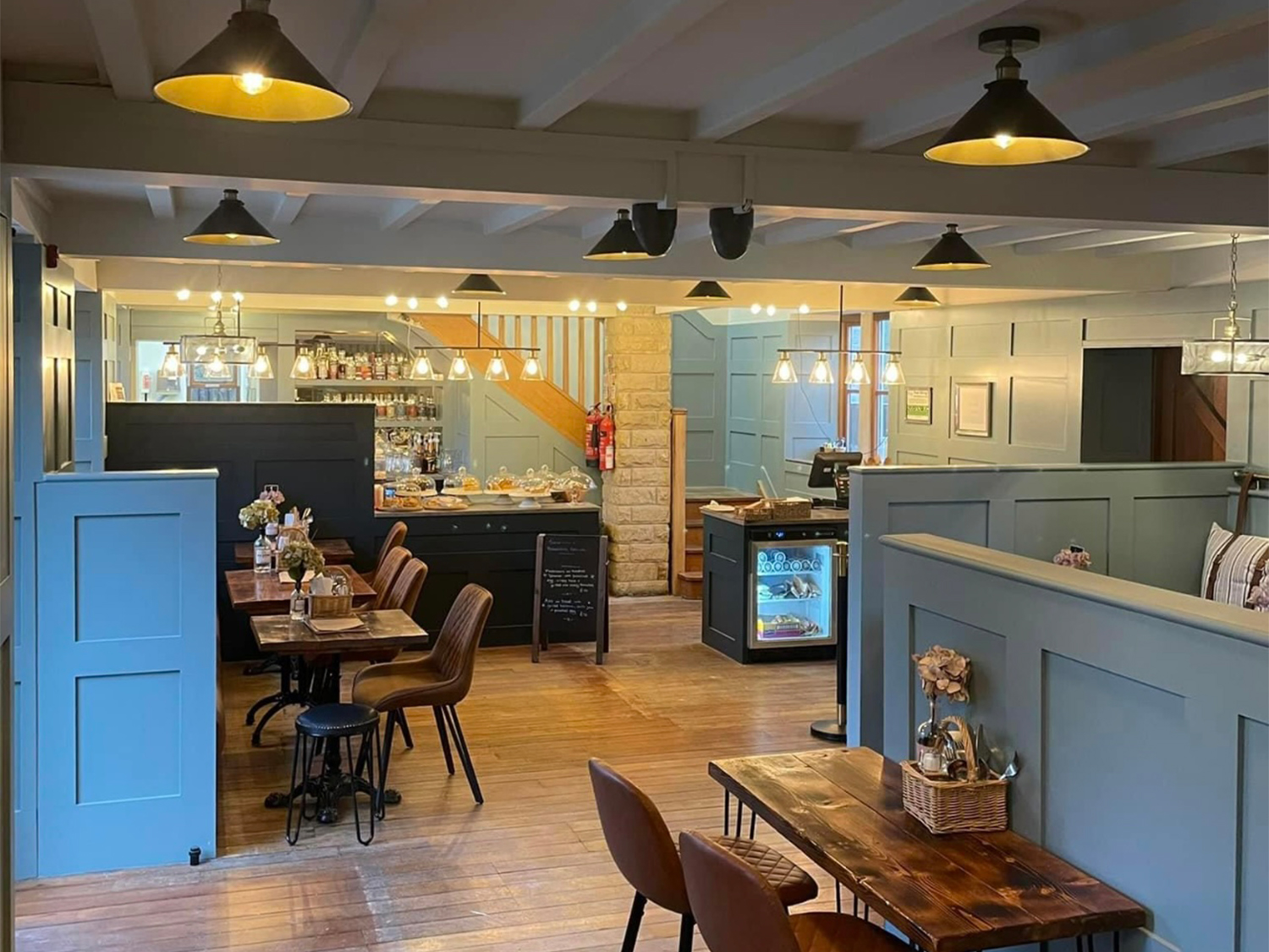 Inside The Schoolrooms restaurant.