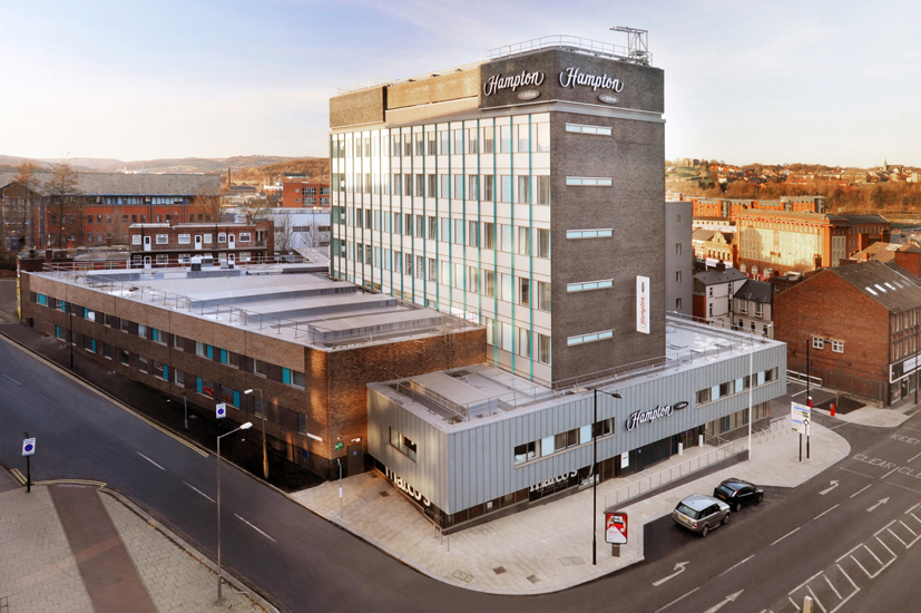 The exterior of Hampton by Hilton Sheffield .