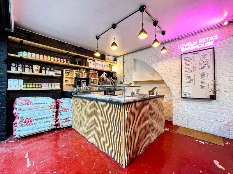 Inside Lovely Rita's Bakehouse.