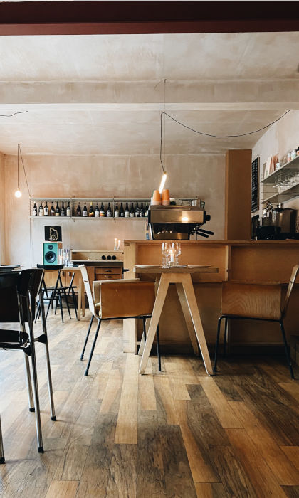 The interior of the coffee shop and restaurant Elm.