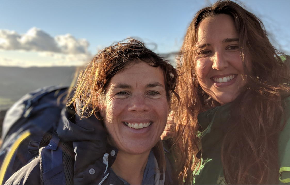 Two people out in the countryside.