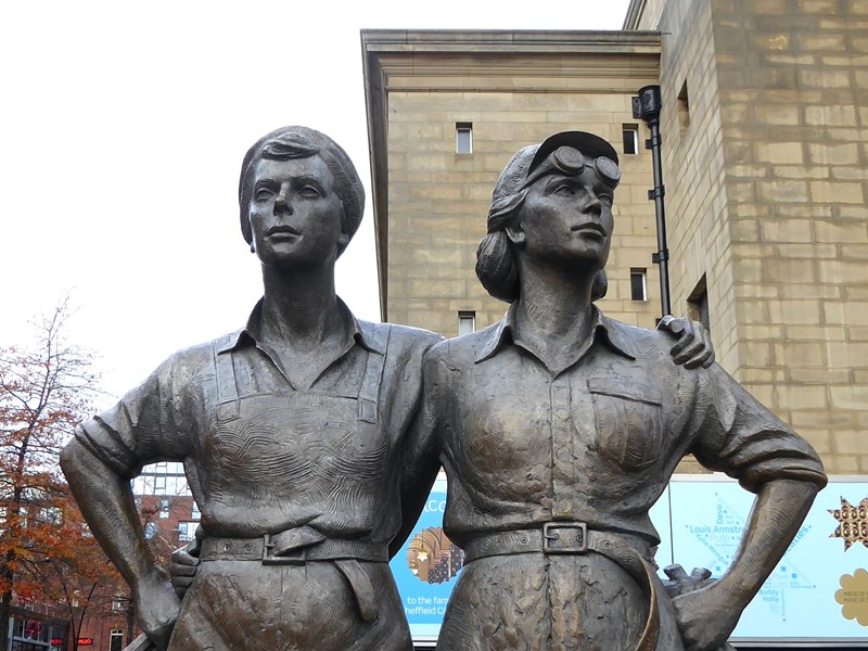 The Women Of Steel outside the Sheffield City Hall