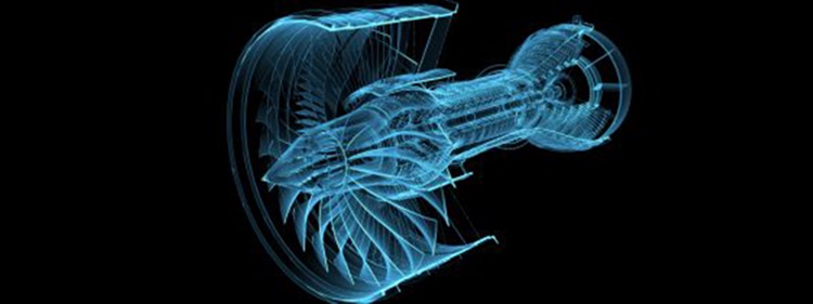 A schematic diagram of an aviation engine.