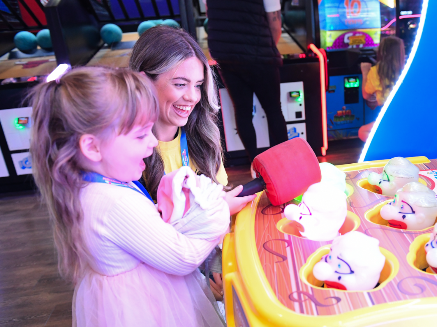 People playing games and having fun at Funstation, in Meadowhall.