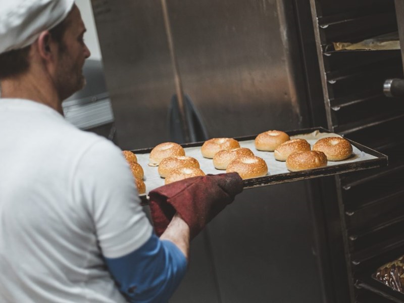 Bread fresh from the oven at The Depot Bakery.