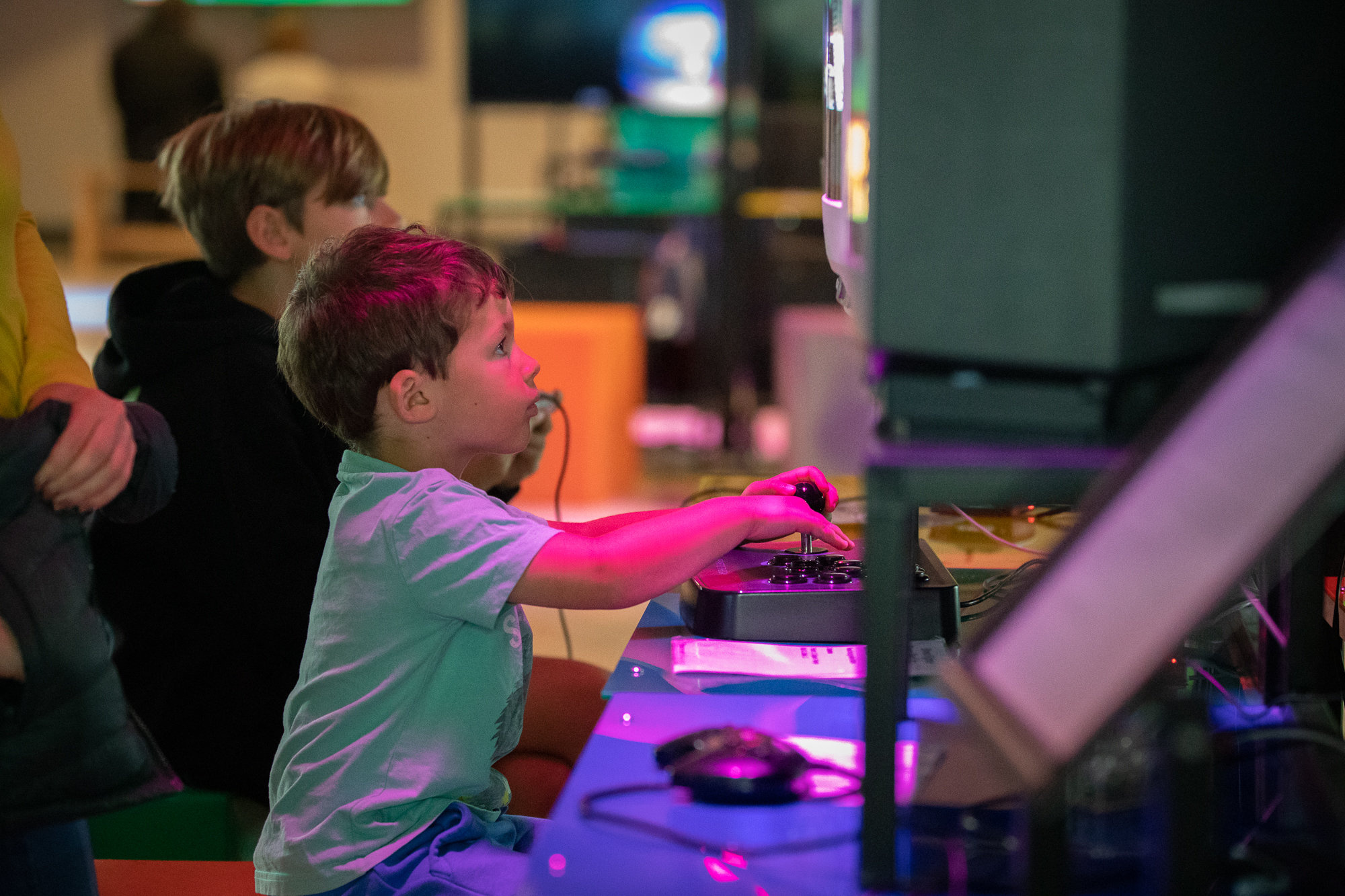 Children playing games at The National Videogame Museum.