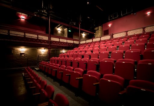 Rows of seats at the Drama Studio.