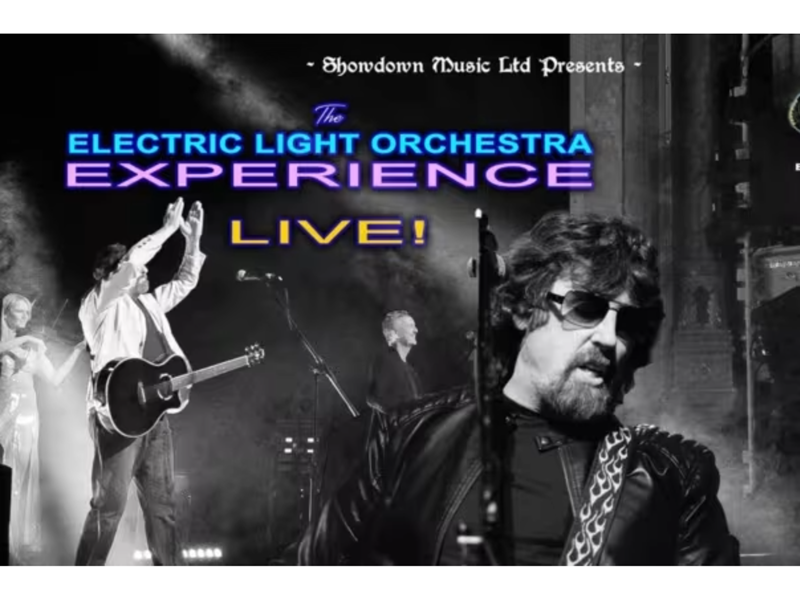 Promotional poster featuring the performers live on stage, with details of the event overlaid on top.