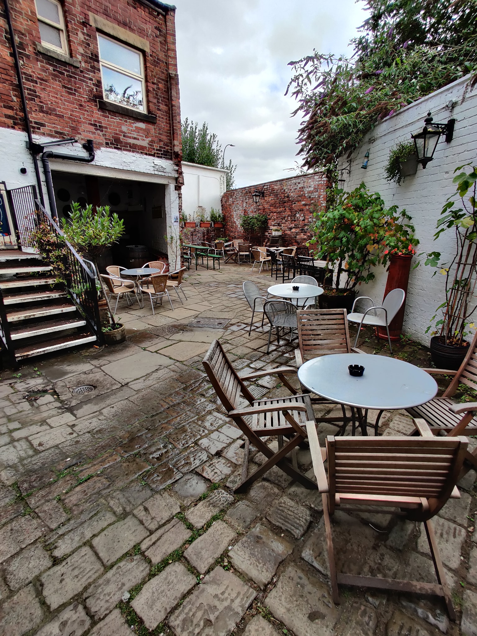 The beer garden at Shakespeares.