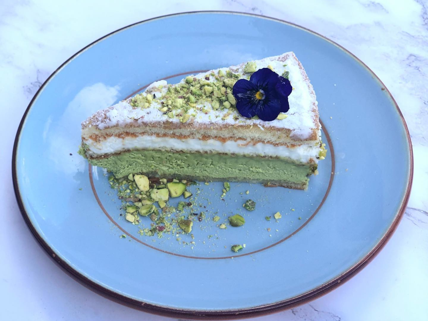 A pistachio cake at Paesani 