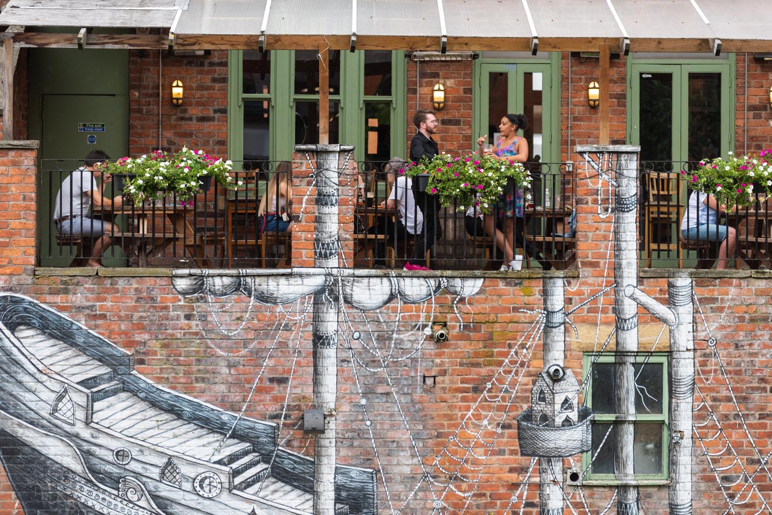 The terrace at The Riverside Kelham.