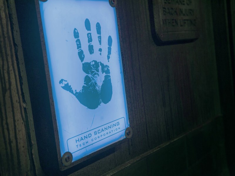 A palm reader on a wall at The Great Escape Game.