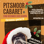 Poster for the event with a Boxer dog wearing a Santa hat.