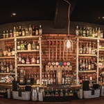 A well stocked bar at the Monk Bar.