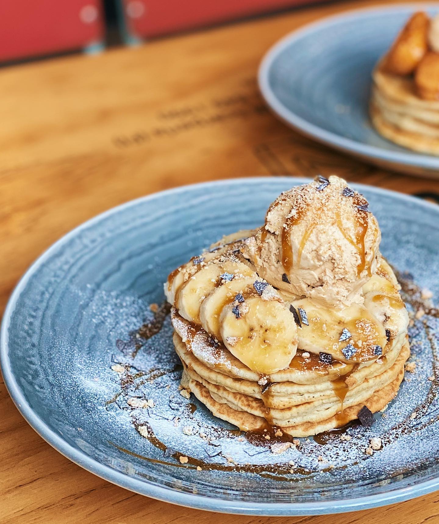 Banana pancakes on a plate.
