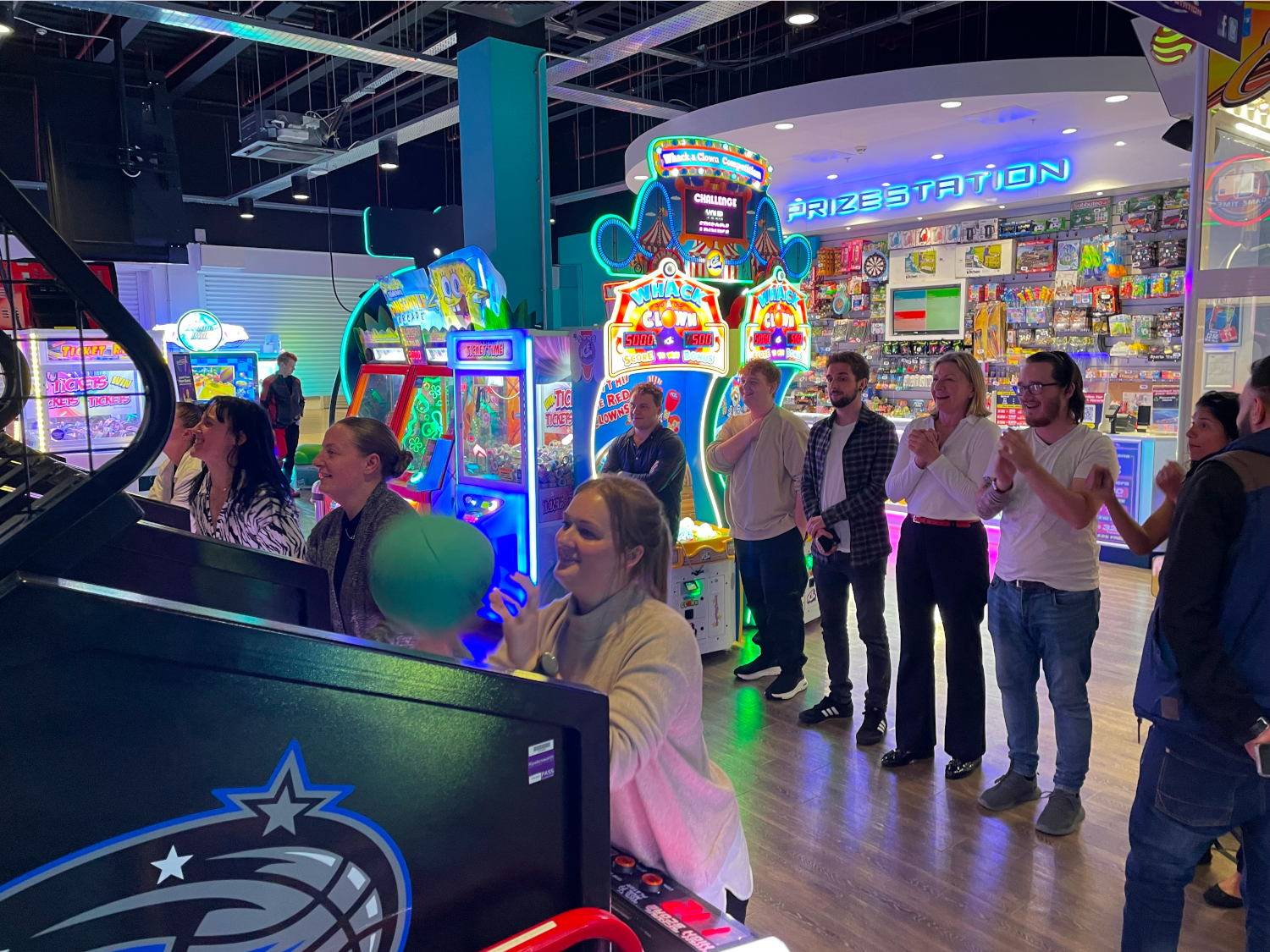 People playing games and having fun at Funstation, in Meadowhall.