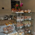 A glass case filled with baked goodies at Eve Kitchen.