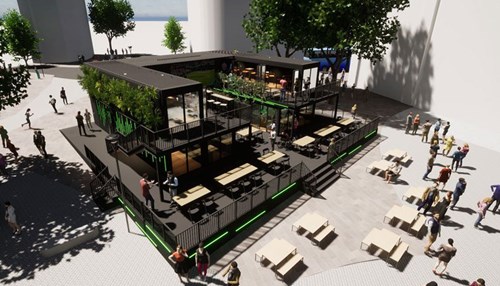 Artist impression of the container complex on Fargate, Sheffield