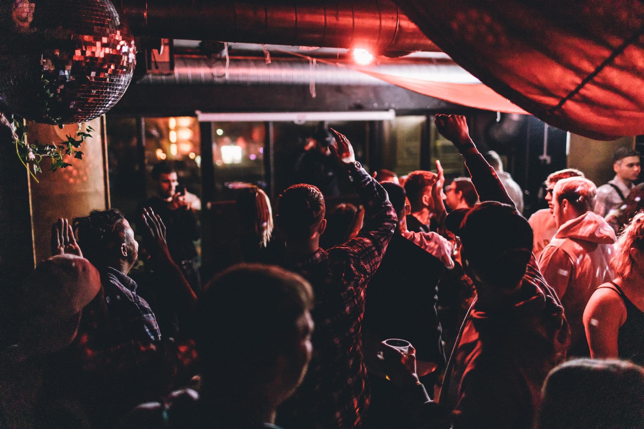 People partying inside Panke Social at night