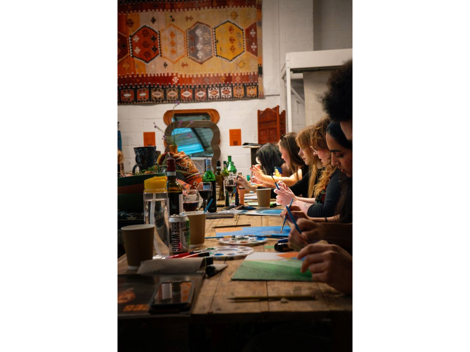 A painting class in progress at Nomad Maison.