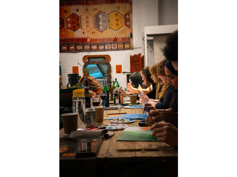 A painting class in progress at Nomad Maison.